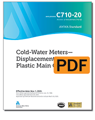 AWWA C710-20 Cold-Water Meters—Displacement Type, Plastic Main Case (PDF)